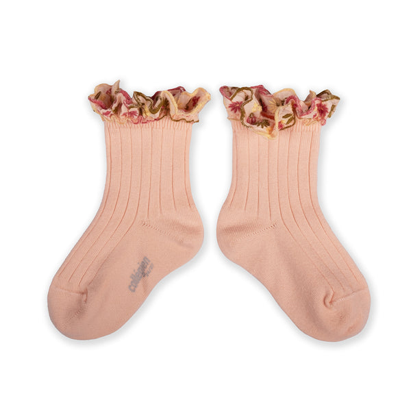 Collegien Anémone - Emb Ruffle Ankle Socks Sorbet