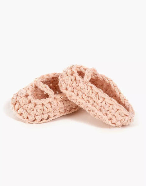 Minikane Crochet Ballerina Slippers ~ Pink