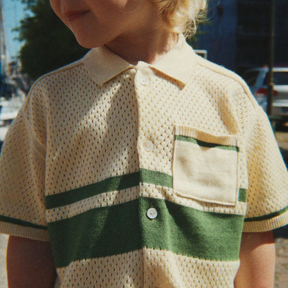 Konges Hai Knit Shirt ~ Banana Creme