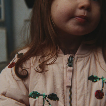 Konges Juno Sequin Bomber ~ Cameo Rose