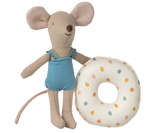 Maileg Little Sister Beach Mouse with Float ~ Multi Dot