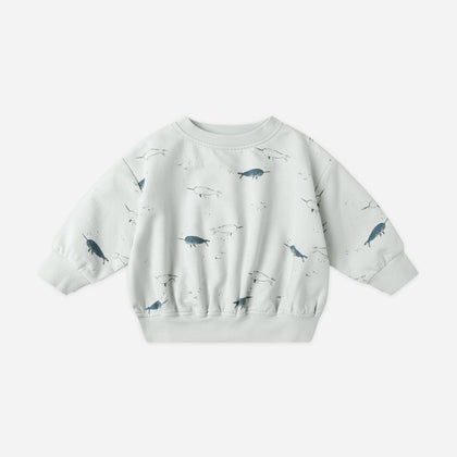 Quincy Mae Relaxed Fleece Sweatshirt~ Narwhals