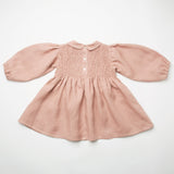 Nellie Quats Draughts Dress ~ Dusty Rose Stripe Linen
