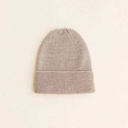 Hvid Beanie Fonzie Newborn ~ Sand