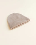 Hvid Beanie Fonzie Newborn ~ Sand