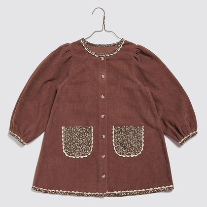 Little Cottons Jules Dress Velvet ~ Nutmeg