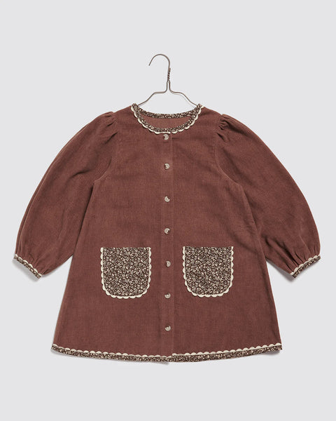 Little Cottons Jules Dress Velvet ~ Nutmeg