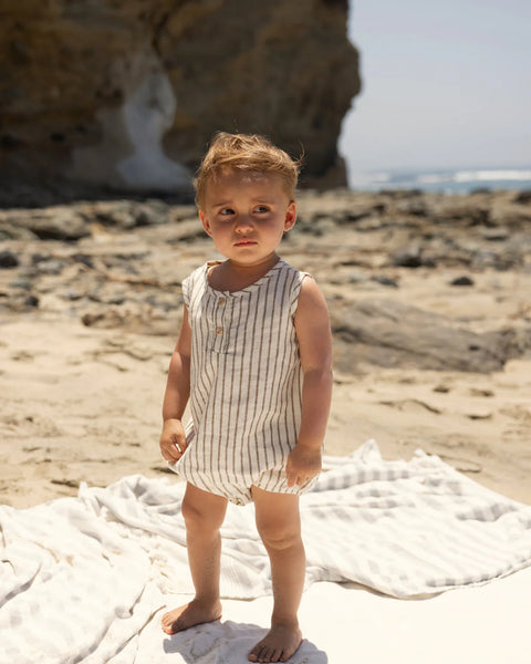 Go Gently Nation Woven Tank Onesie ~ Fennel Stripe
