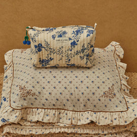 Emile et Ida Blue Orchid Toiletry Bag