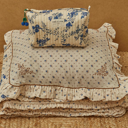 Emile et Ida Blue Orchid Toiletry Bag
