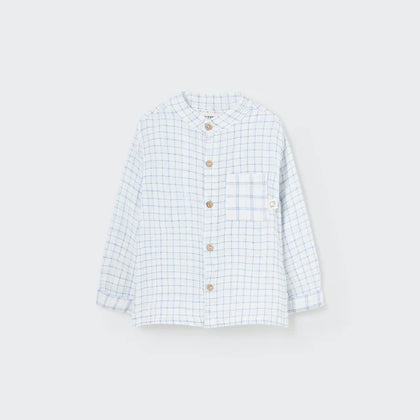 Cozmo Organic Plaid Gauze Baby Shirt