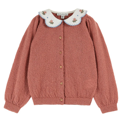 Emile at Ida Cardigan with Emb Collar