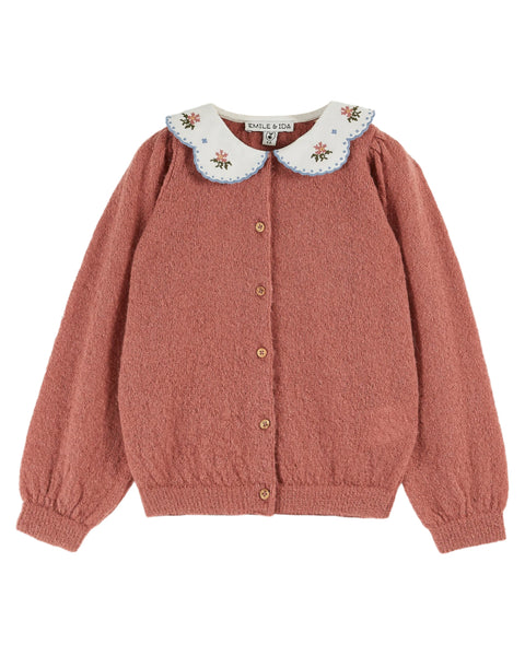 Emile at Ida Cardigan with Emb Collar