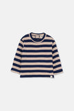 Cozmo Wide Stripe Baby Pau Sweater~ Beige Navy