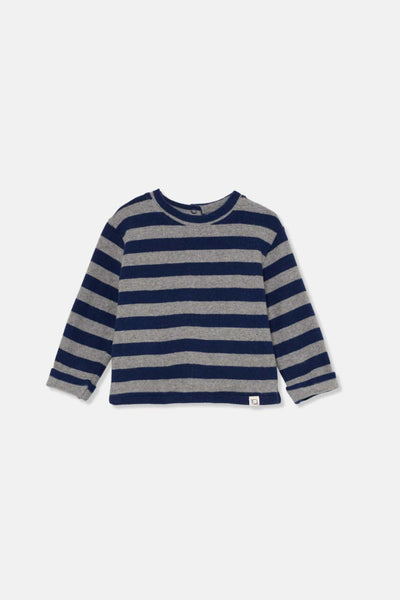 Cozmo Wide Stripe Baby Pau Sweater~ Grey Navy