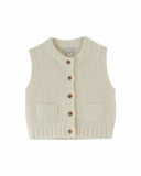 Emile at Ida Sleeveless Cardigan ~ Ecru