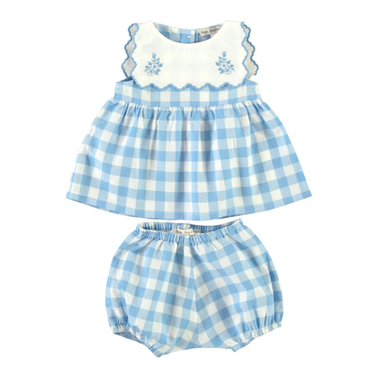 Bebe Organic Viola Baby Dress ~ Sailor Check