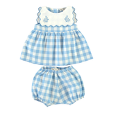Bebe Organic Viola Baby Dress ~ Sailor Check