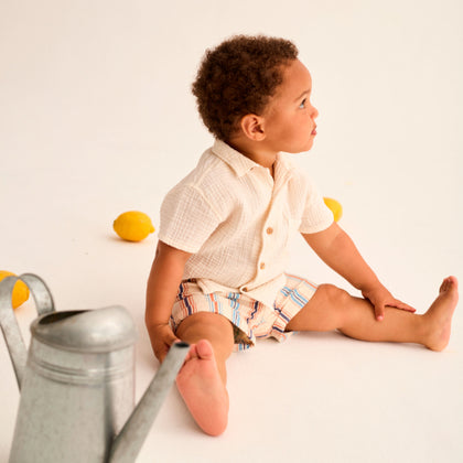 Cozmo Abel Soft Gauze Baby Shirt ~ Ivory