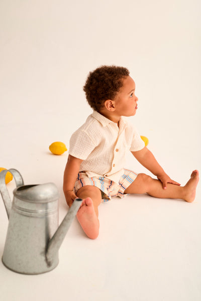 Cozmo Abel Soft Gauze Baby Shirt ~ Ivory