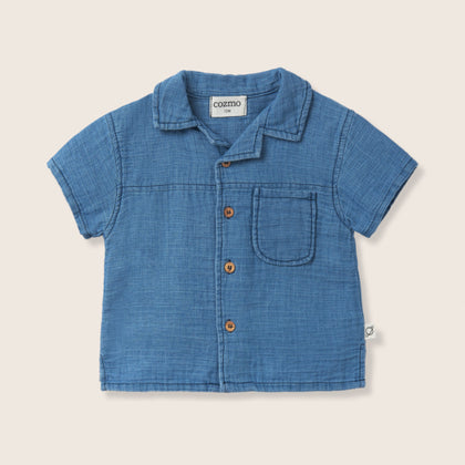 Cozmo Gale Denim Gauze Baby Shirt