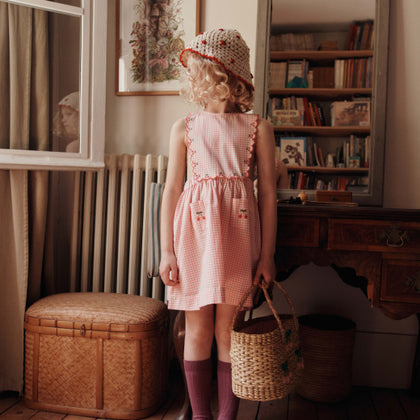 Emile at Ida Robe Tablier Brodee Cerises ~ Vivi