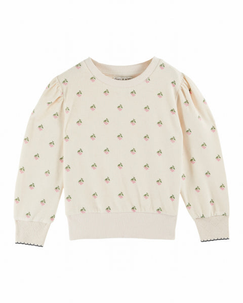 Emile at Ida Sweatshirt Imprime ~ Cerisette Creme