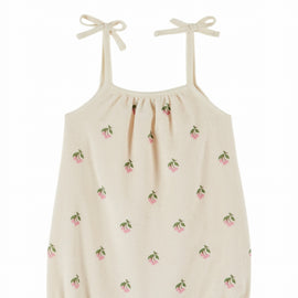 Emile at Ida Baby Romper Eponge Imprime ~ Cerisette Creme