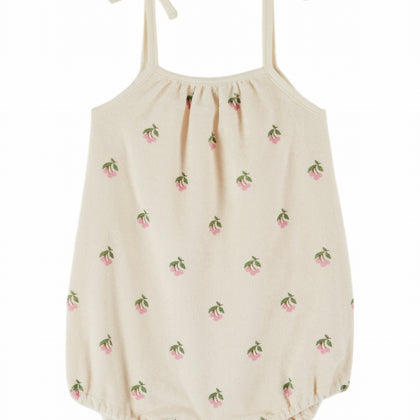 Emile at Ida Baby Romper Eponge Imprime ~ Cerisette Creme
