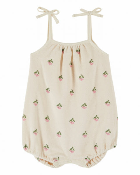 Emile at Ida Baby Romper Eponge Imprime ~ Cerisette Creme