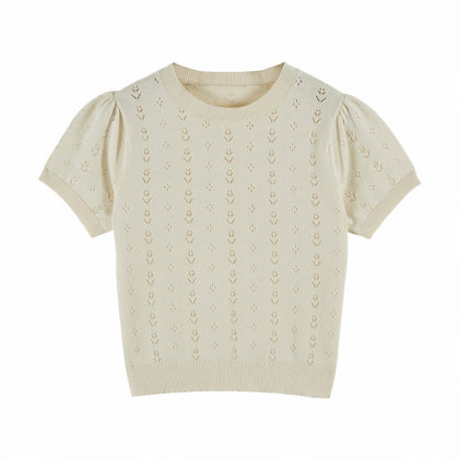Emile at Ida Pullover Ajoure ~ Creme