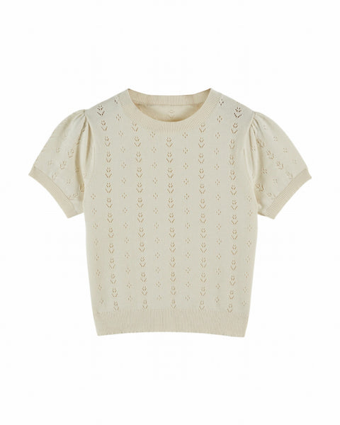 Emile at Ida Pullover Ajoure ~ Creme