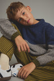 Cozmo Tigris Navy Tweed Knit Sweater