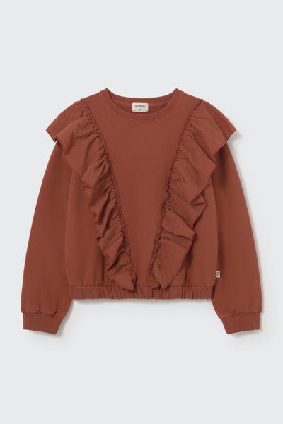 Cozmo Bianca Ruffled Sweatshirt ~ Ginger