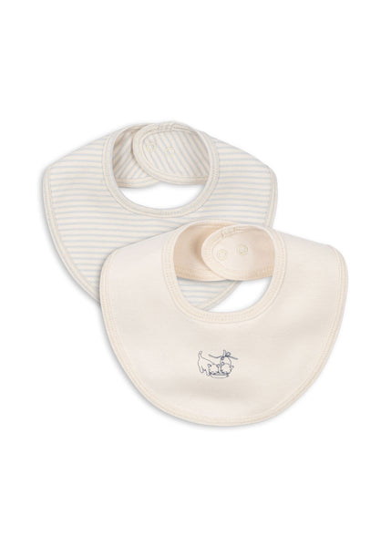 Konges Fio Stripe 2 Pack Bibs ~ Blue Mix