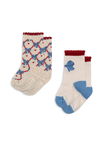 Konges 2 Pack Jaquard Bow Socks