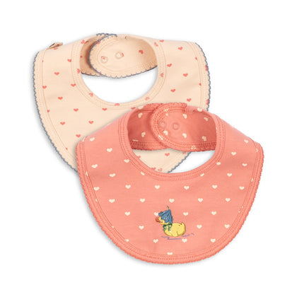 Konges Basic 2 Pack Bibs ~ Coeur/Teddy
