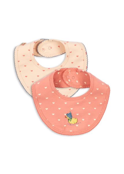 Konges Basic 2 Pack Bibs ~ Coeur/Teddy