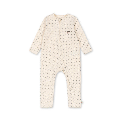 Konges Basic Zip Onesie ~ Blue Dot