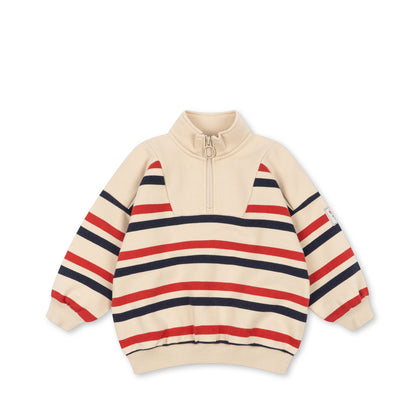 Konges Loupy Half Zip ~ Tangerine Stripe