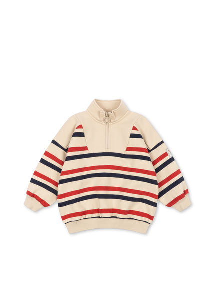 Konges Loupy Half Zip ~ Tangerine Stripe