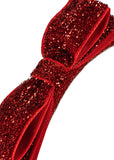 Konges Velvet Bow Headband ~ Red Glitter