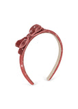 Konges Velvet Bow Headband ~ Rose Glitter