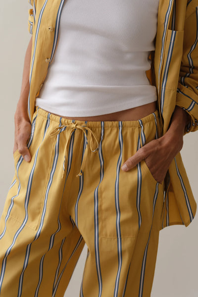 Donni Stripe Pop Drawstring Pant ~ Butter