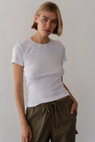 Donni The Vintage Rib Lace Tee ~ Powder