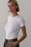 Donni The Vintage Rib Lace Tee ~ Powder