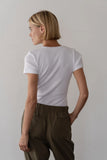 Donni The Vintage Rib Lace Tee ~ Powder