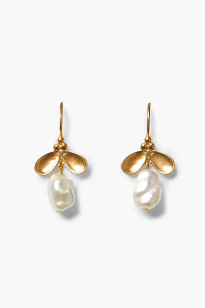 Chan Luu Petal Earrings White Pearl