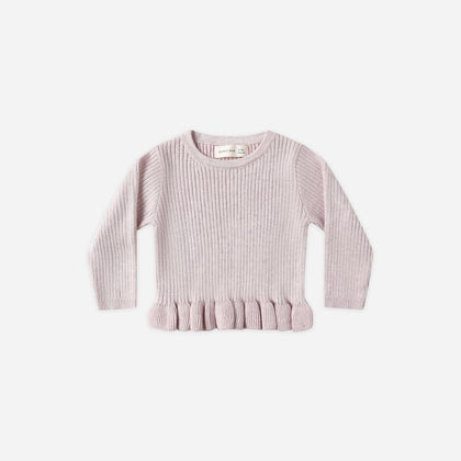 Quincy Mae Rib Knit Peplum Top ~ Lilac