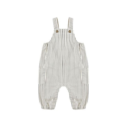 Rylee + Cru Cargo Baby Overall ~ Navy Pinstripe